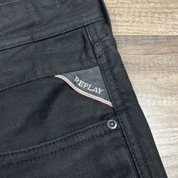 Replay Jeans Black Slim Fit Black Size 32x30 - Picture 10 of 14